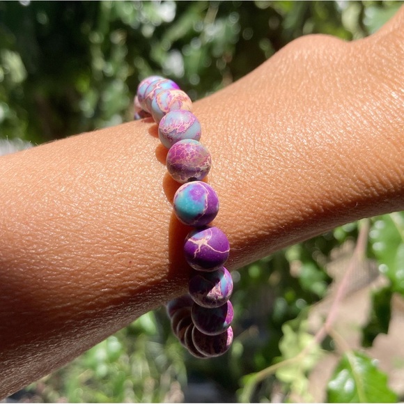 Matte Sea Sediment Impression Elephant Bracelet - Picture 4 of 6